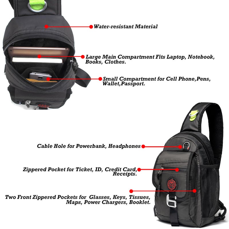 NICGID Sling Bag Chest Shoulder Backpack Crossbody Bags for Tablet Laptop Outdoor Hiking Men Women - Image 4